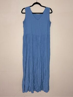 Sleeveless Sky Blue Maxi Dress